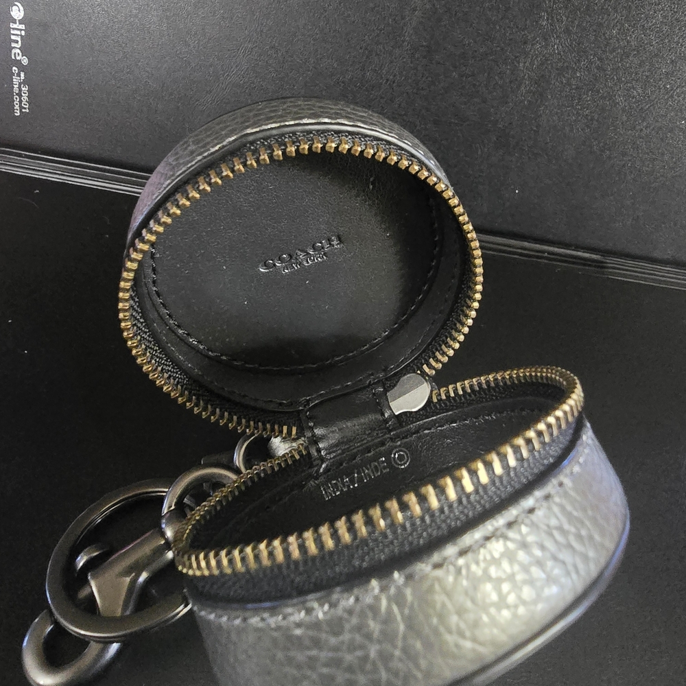 Coach Black Leather Coin Pouch - Picture 1 of 5